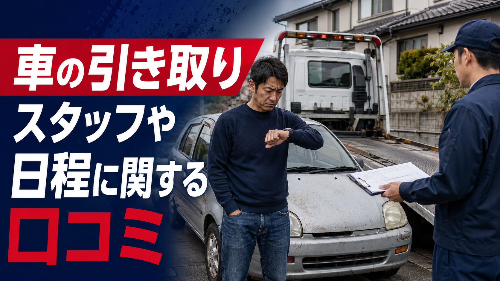車の引き取りスタッフや日程に関する口コミ