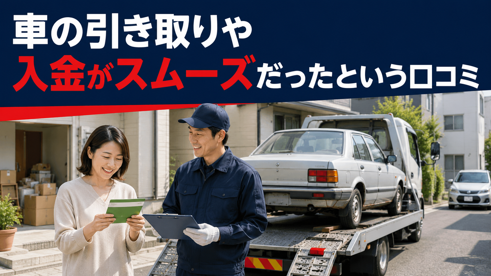 車の引き取りや入金がスムーズだったという口コミ