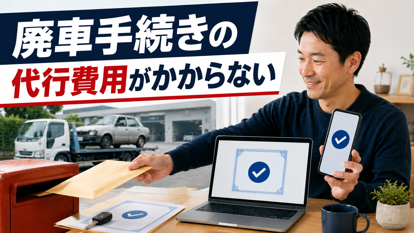 廃車手続きの代行費用がかからない