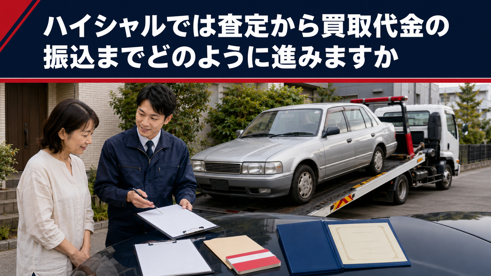 ハイシャルでは査定から買取代金の振込までどのように進みますか