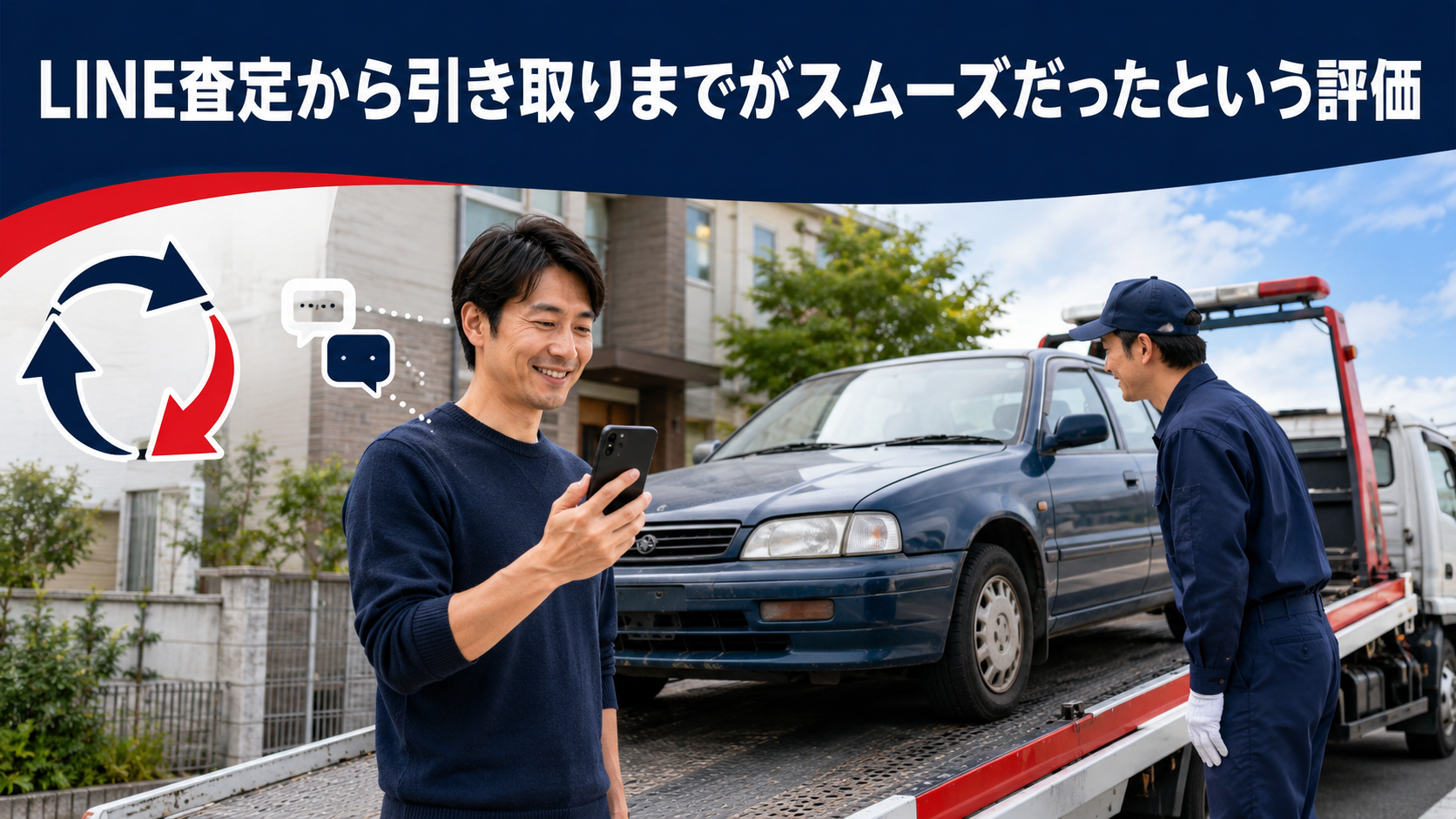 LINE査定から引き取りまでがスムーズだったという評価