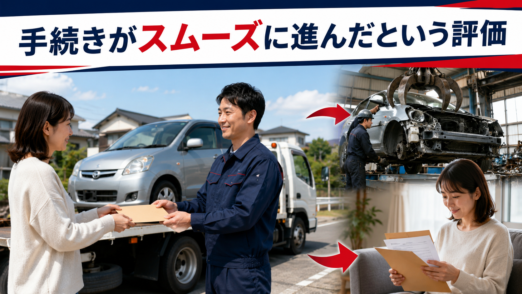 手続きがスムーズに進んだという評価
