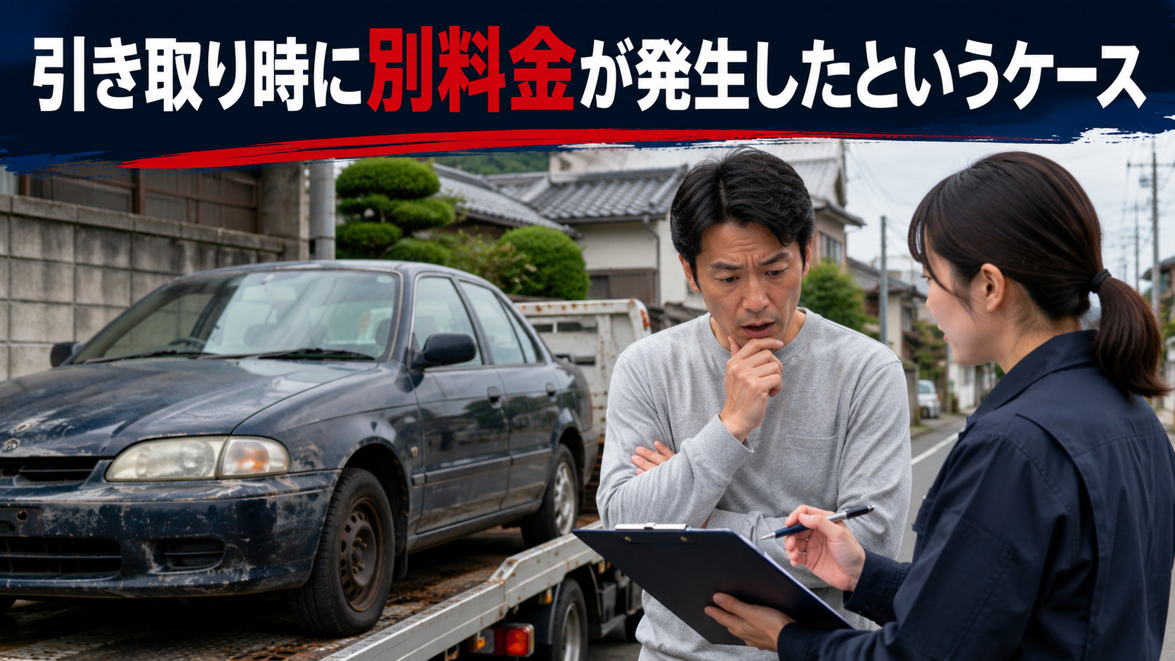 引き取り時に別料金が発生したというケース