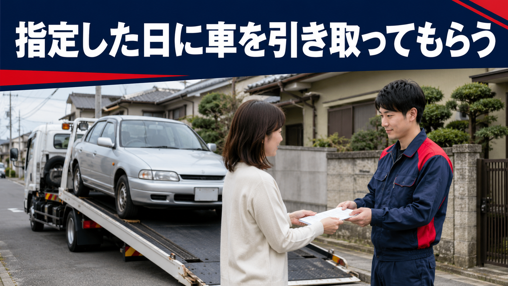 指定した日に車を引き取ってもらう