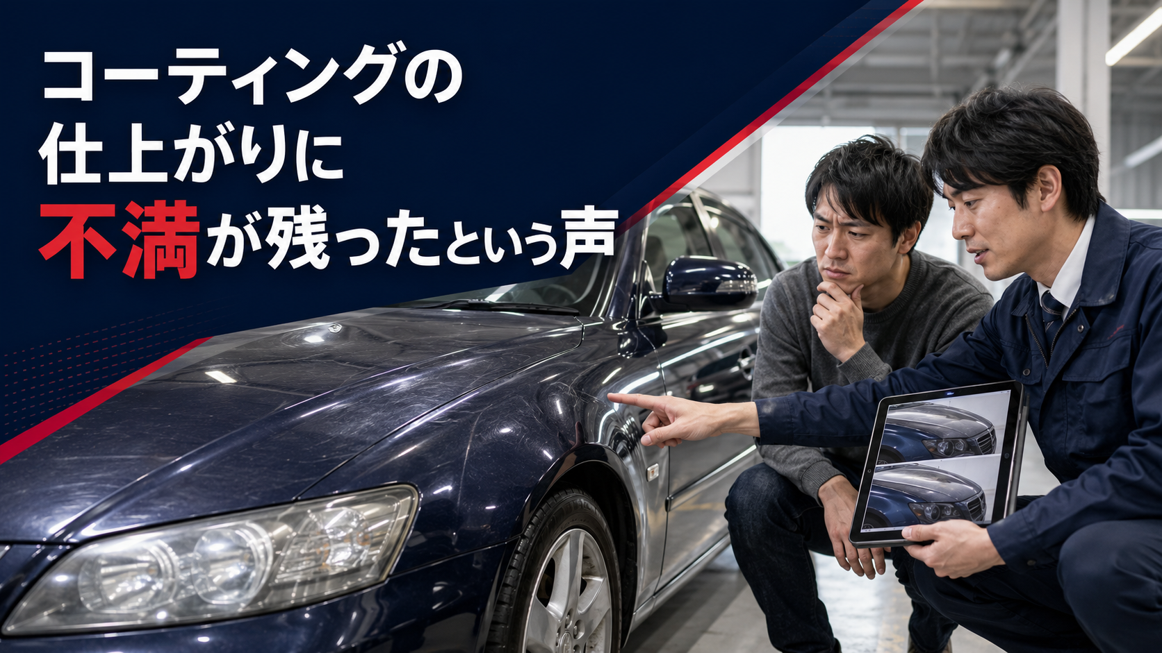 コーティングの仕上がりに不満が残ったという声