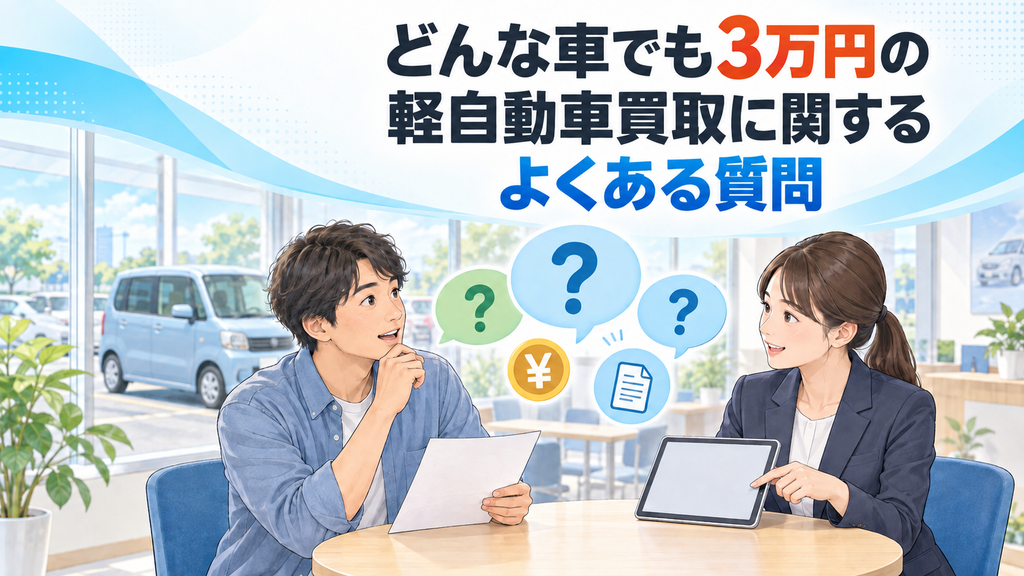 どんな車でも3万円の軽自動車買取に関するよくある質問