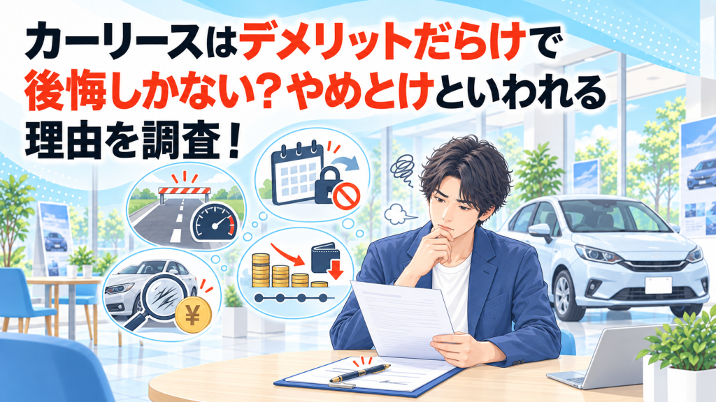 カーリースはデメリットだらけで後悔しかない？やめとけといわれる理由を調査！