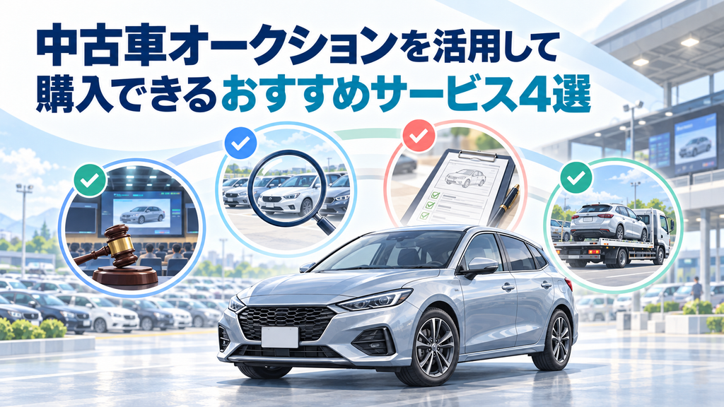 中古車オークションを活用して購入できるおすすめサービス4選