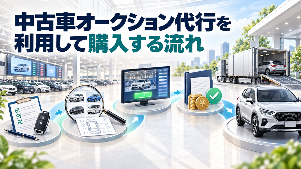 中古車オークション代行を利用して購入する流れ