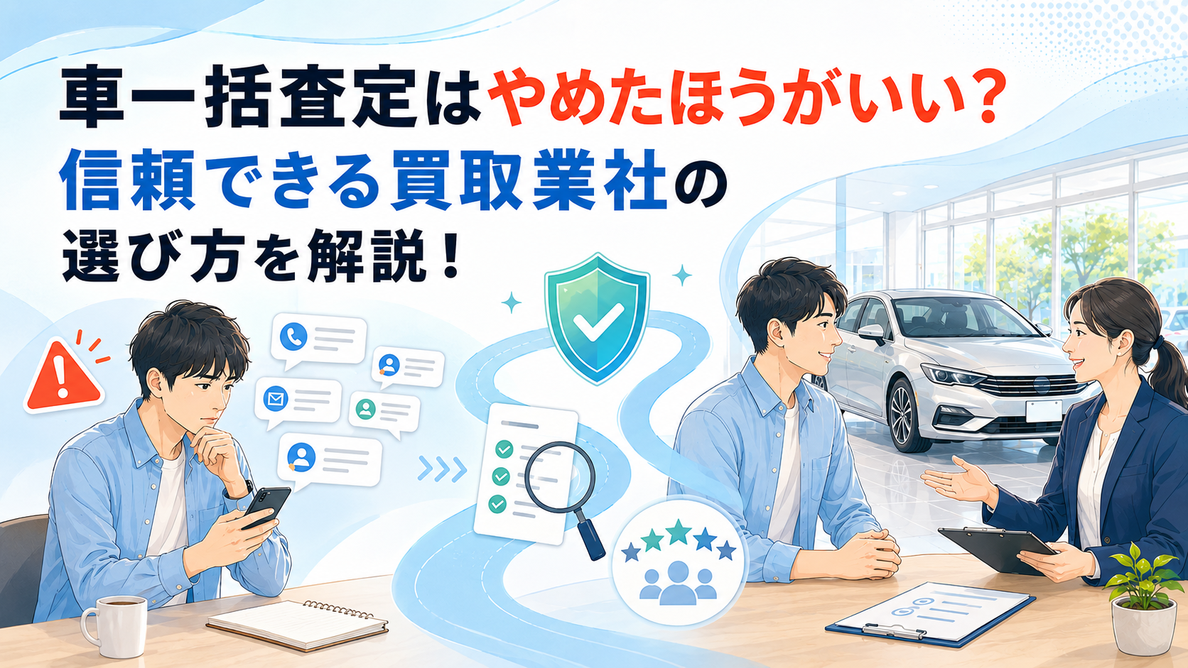 車一括査定はやめたほうがいい？信頼できる買取業社の選び方を解説！