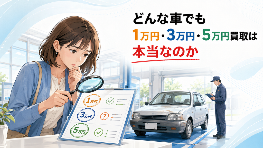 どんな車でも1万円・3万円・5万円買取は本当なのか