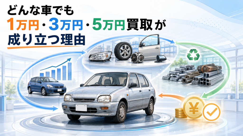 どんな車でも1万円・3万円・5万円買取が成り立つ理由
