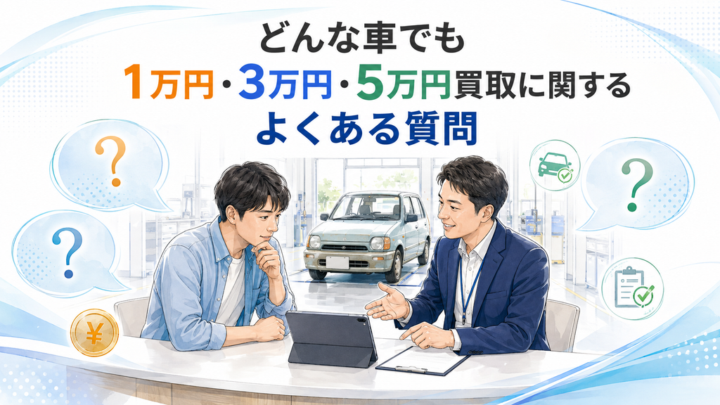 どんな車でも1万円・3万円・5万円買取に関するよくある質問