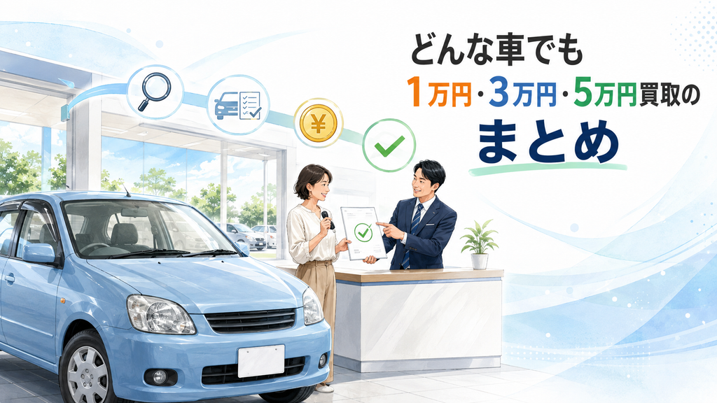 どんな車でも1万円・3万円・5万円買取のまとめ