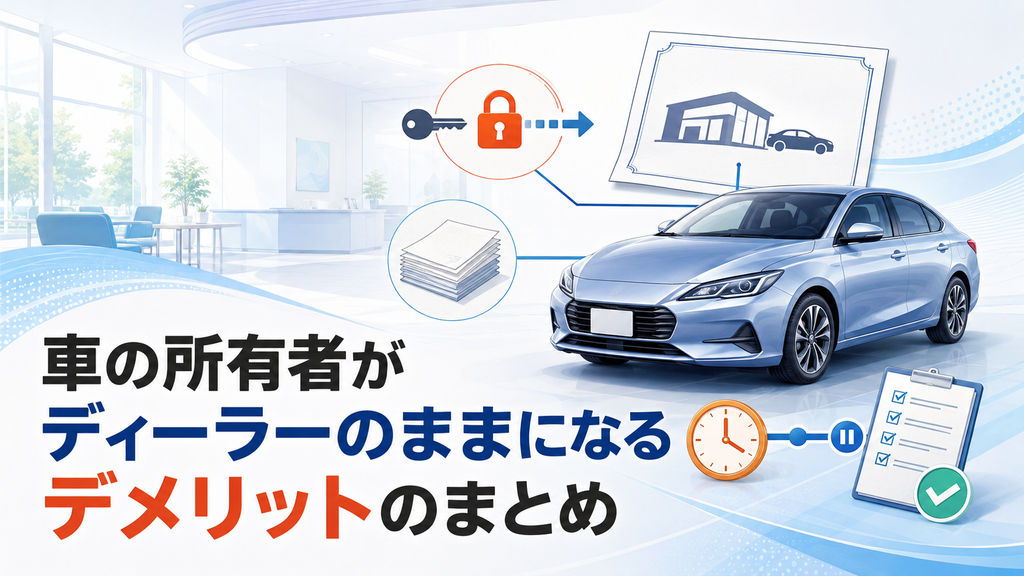 車の所有者がディーラーのままになるデメリットのまとめ