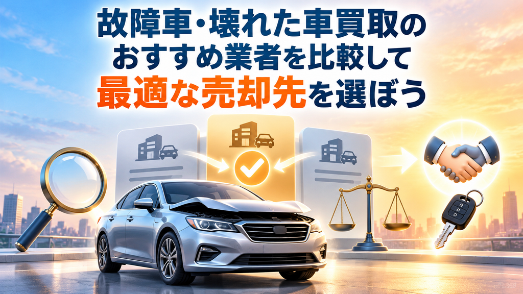 故障車・壊れた車買取のおすすめ業者を比較して最適な売却先を選ぼう