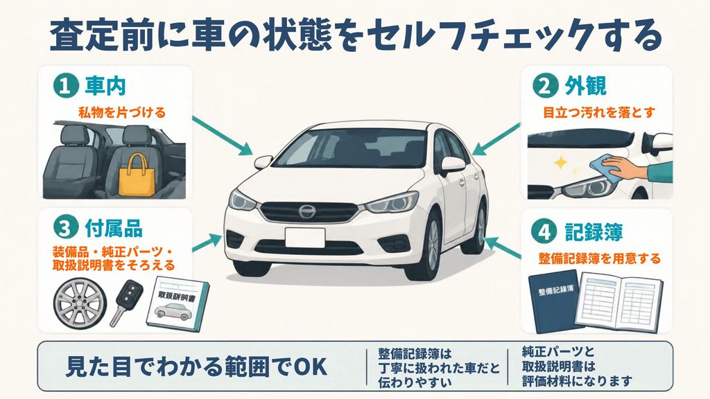 査定前に車の状態をセルフチェックする