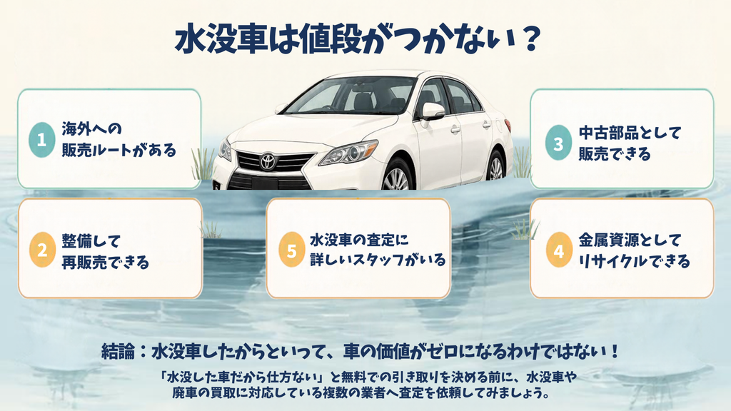 水没車は値段がつかない？