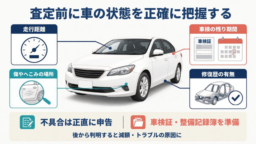査定前に車の状態を正確に把握する