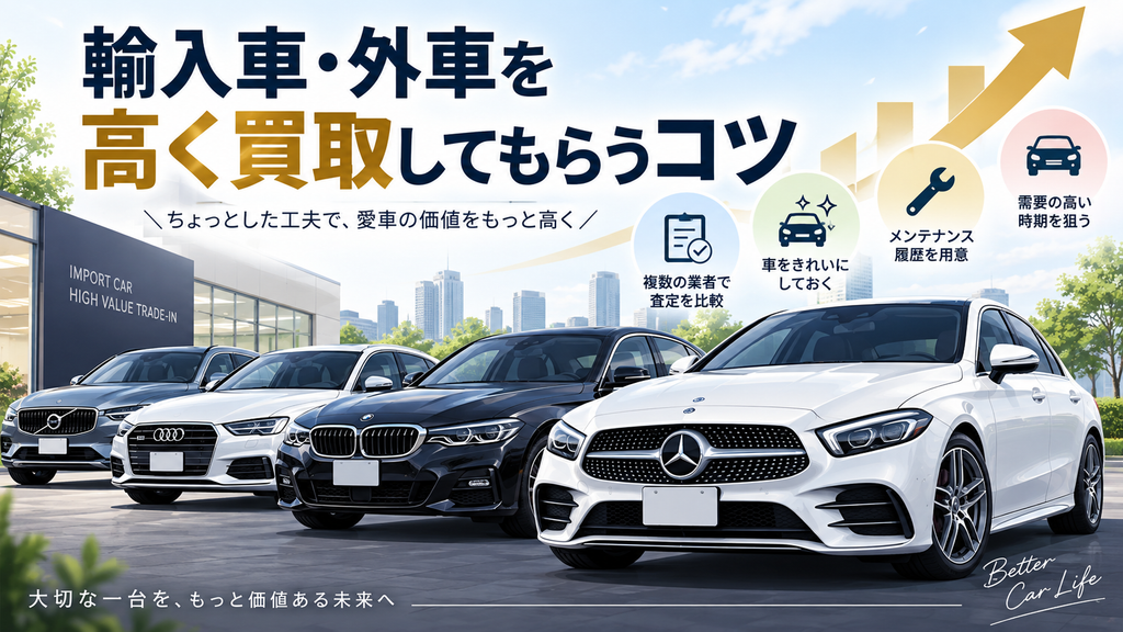 輸入車・外車を高く買取してもらうコツ