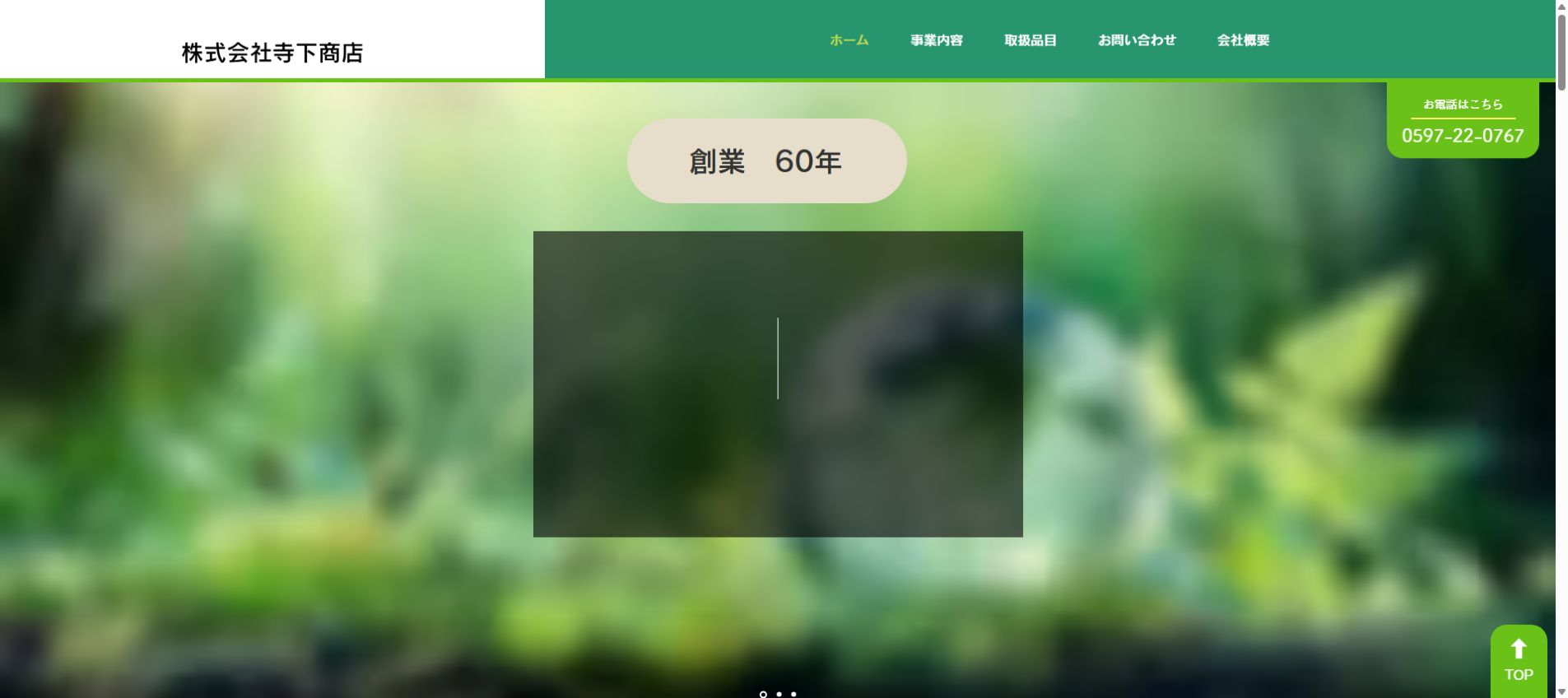 株式会社寺下商店の公式サイトPC画面
