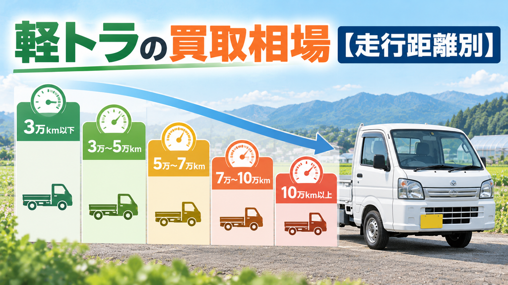 軽トラの買取相場【走行距離別】