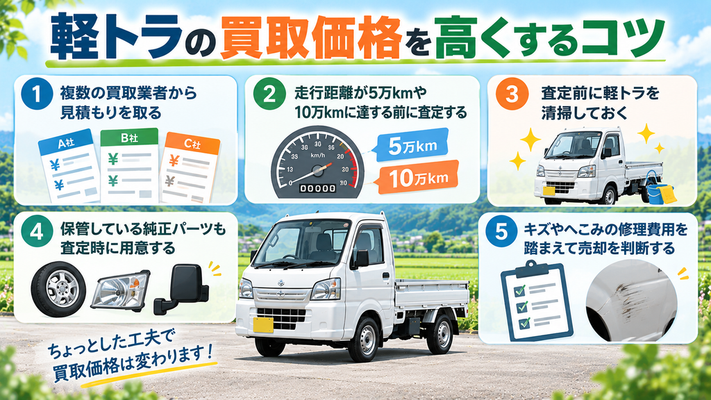軽トラの買取価格を高くするコツ