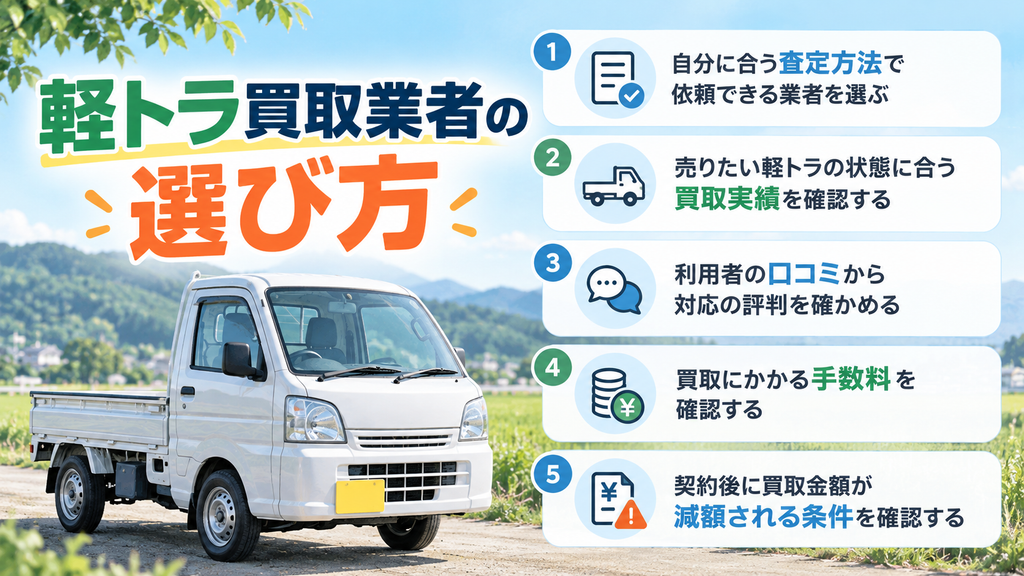 軽トラ買取業者の選び方